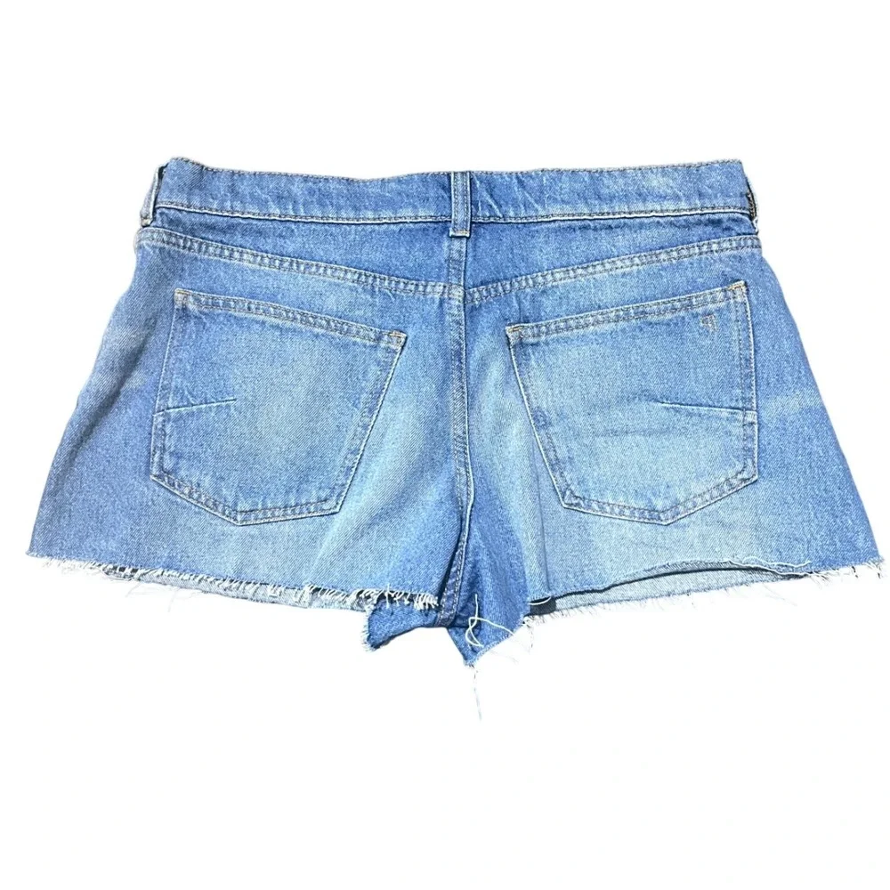 Anthropologie PILCRO Original Denim Shorts Size‎ 29 Blue Raw Hem Button Fly - Picture 4 of 4